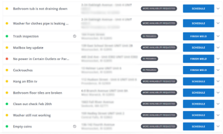 A list of maintenance tasks to schedule for
