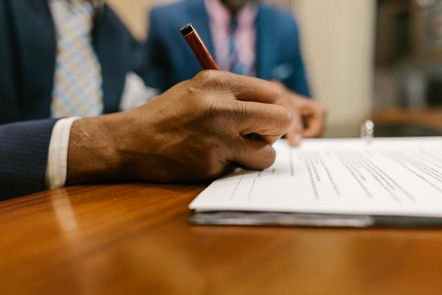 person signing a written lease agreement