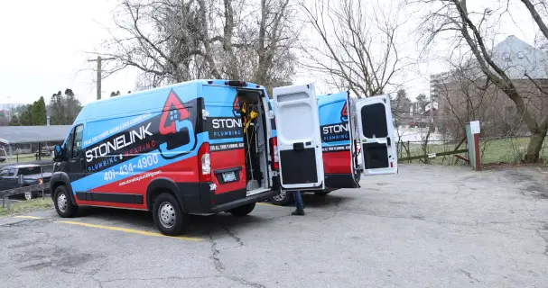 Stonelink plumbing and heating service vans